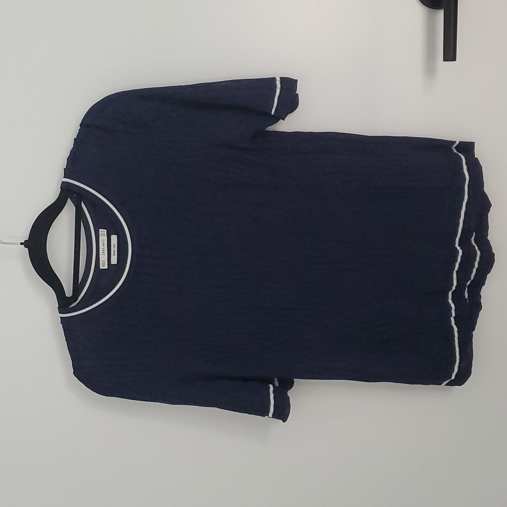 Zara navy knitted tee